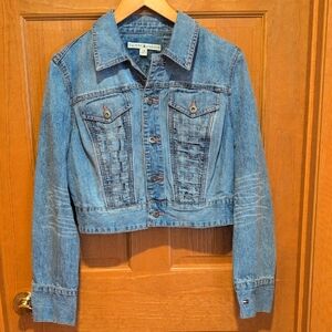 Tommy Hilfiger Women's Blue Denim / Jean Cropped Jacket Sz L
